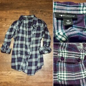 I ❤ Ronson Flannel Button Down Top